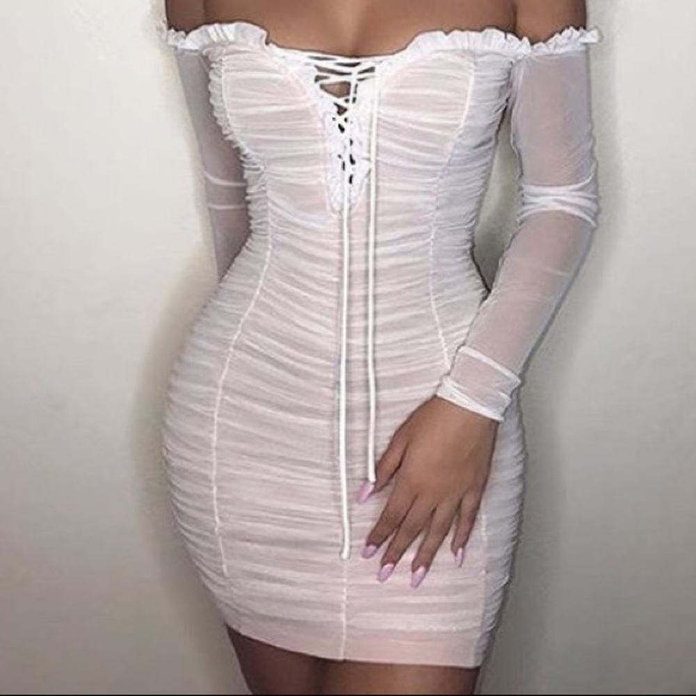 White mesh dress
